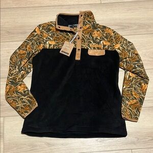 NWT Simply Southern Fleece Black & Camouflage Camo Pullover Sweatshirt Size XXL